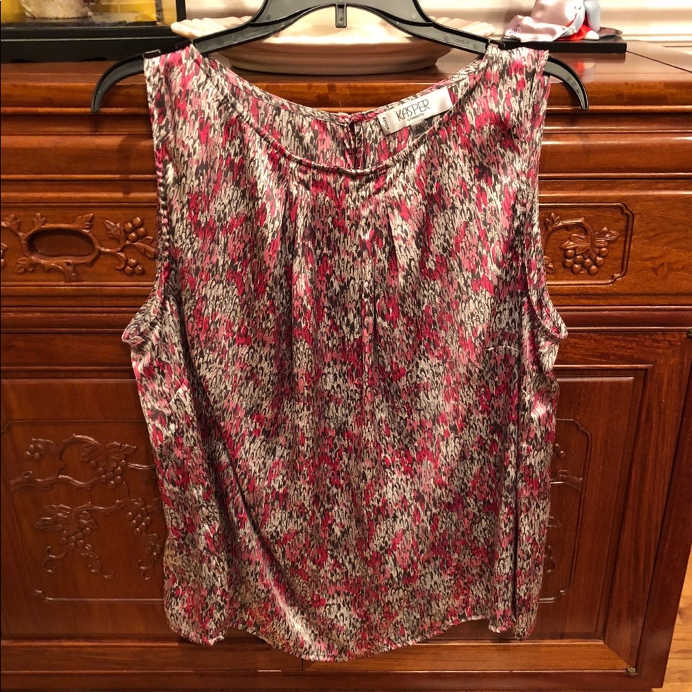 Kasper Sleeveless Shell in EUC